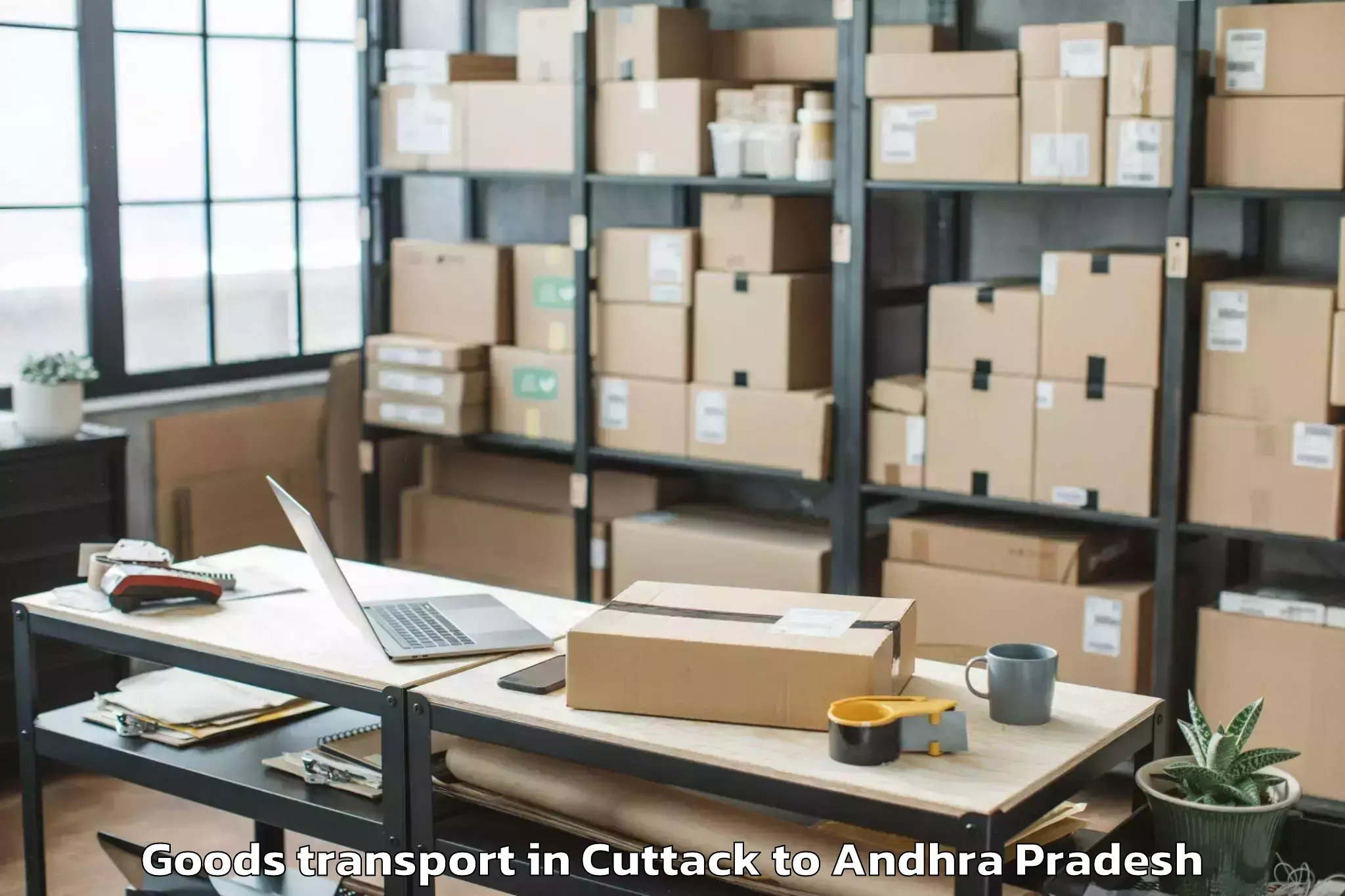 Top Cuttack to Nidamarru Goods Transport Available